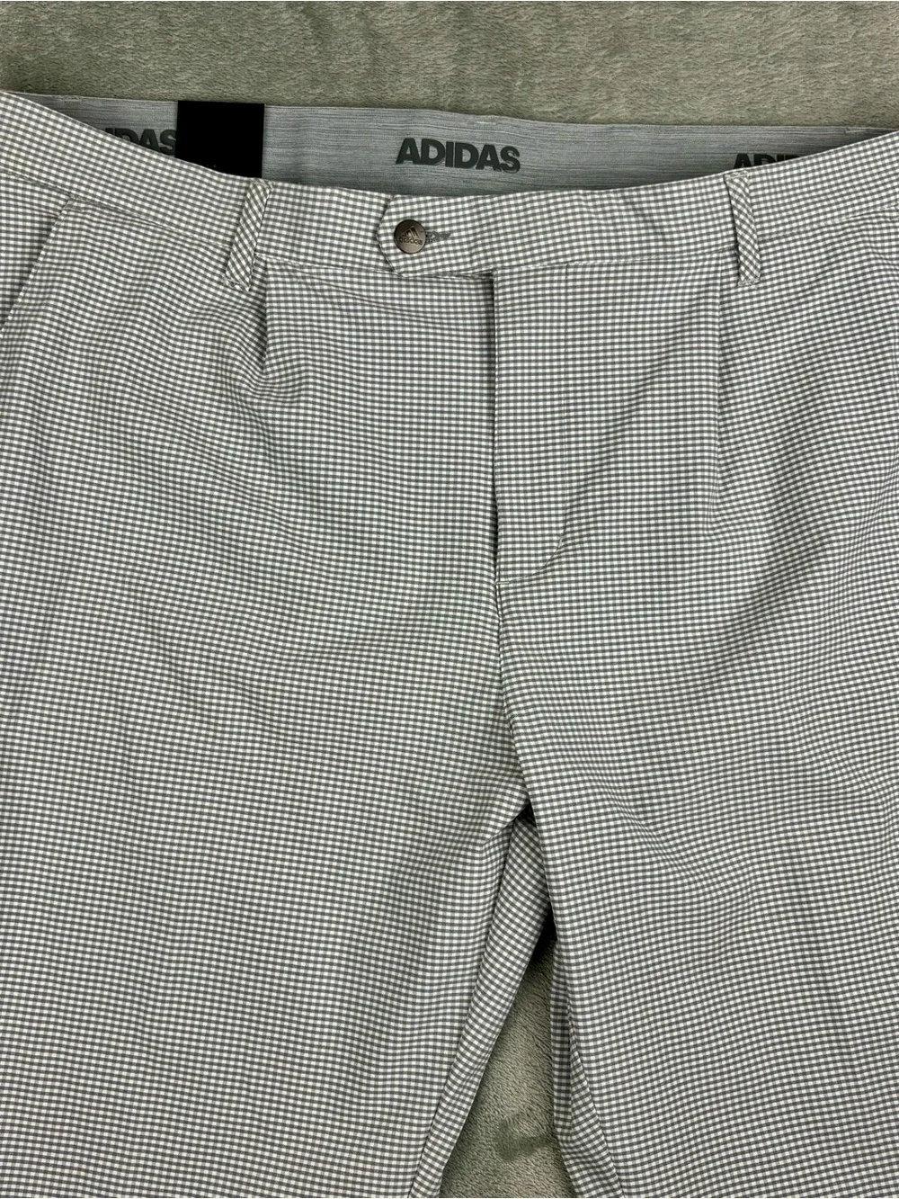 Adidas Pants Mens 42X32 Gray Gingham Ultimate 365 Taper Golf Pant NWT